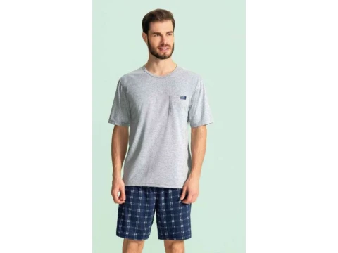 PIJAMA MASCULINO MC XADREZ LUA ENCANTADA 125506 - Cinza PIJAMA MASCULINO MC XADREZ LUA ENCANTADA 125506 - Cinza