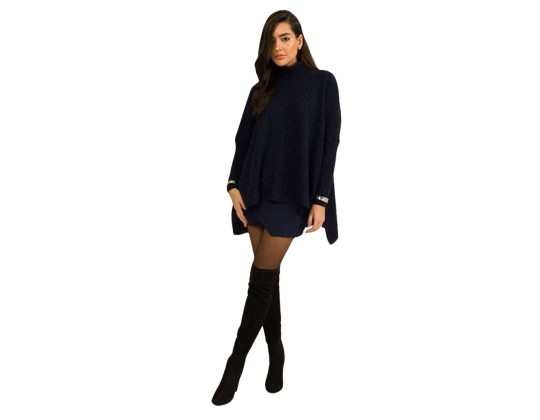 PONCHO LAVINIA TRICOT BEAUTIFULL 30641 - Marinho