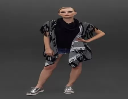 PONCHO TRICOT PRE-ESTREIA PI7CS10 - Preto