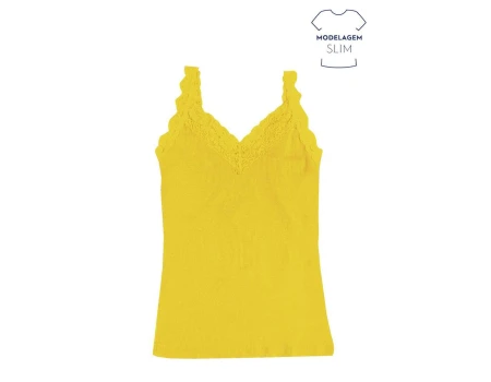 REGATA COM RENDA HERING 4A5G - Amarelo