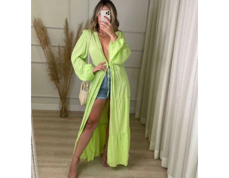 SAIDA DE PRAIA 3 MARIAS COM AMARRAÇÃO - Verde limao