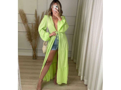 SAIDA DE PRAIA 3 MARIAS COM AMARRAÇÃO - Verde limao