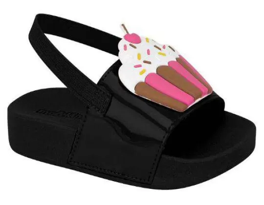 SANDALIA BEBÊ MOLEKINHA CUPCAKE 2125.119 - Preto