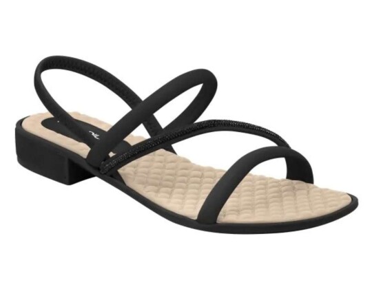 SANDALIA COM STRASS PICCADILLY 590022-7 - Preto