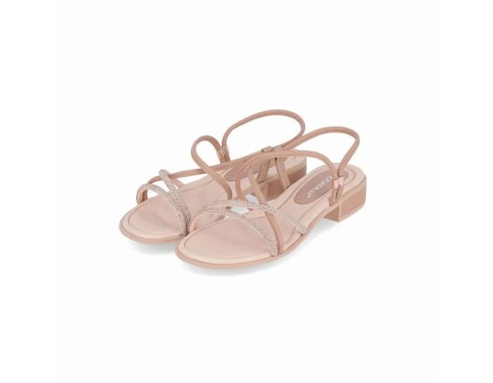 SANDALIA COM TIRAS STRASS PICCADILLY 590045-4 - Bege
