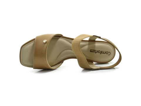 SANDÁLIA FEMININA C/ ELASTICO COMFORTFLEX 24-55401 - Caramelo