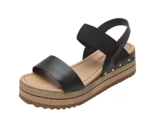 SANDÁLIA FEMININA EM COURO FLATFORM BOTTERO 320801 - Preto