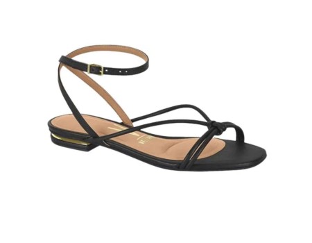 SANDALIA FLAT COM DETALHE NÓ VIZZANO 6426.128 - Preto