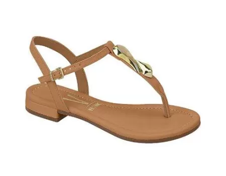 SAND LIA FLAT FEMININA VIZZANO 6370.7286 Caramelo Delabela