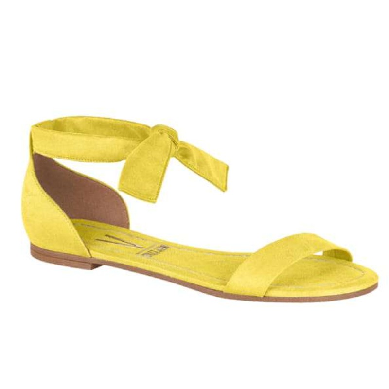 Sandália Rasteira Chiqueteira Vizzano Amarela | Musa Store