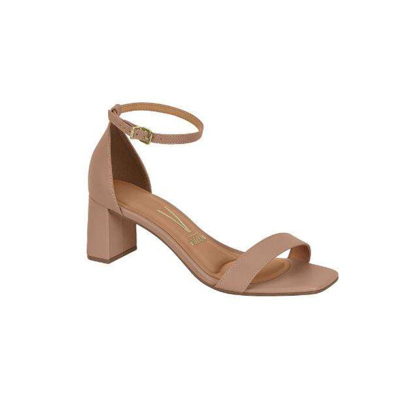 SANDALIA SALTO BAIXO BLOCO VIZZANO 1840.318 - Nude - Delabela