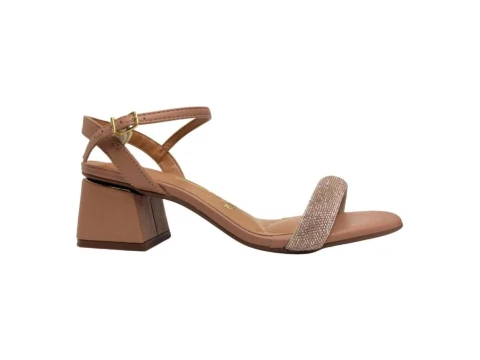 SANDÁLIA SALTO BAIXO BLOCO VIZZANO 6428.139 - Bege