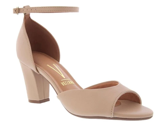 SANDÁLIA SALTO GROSSO DET. DECOTE VIZZANO 6262.406 - Bege