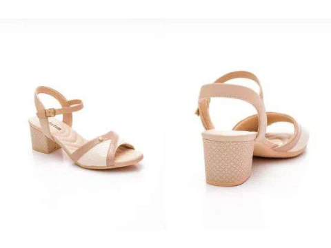 SANDÁLIA SALTO MÉDIO COMFORTFLEX 2257402 - Bege