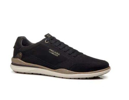 SAPATÊNIS EM COURO NOBUCK CASUAL PEGADA 119106 - Preto