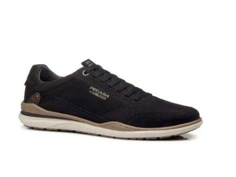 SAPATÊNIS EM COURO NOBUCK CASUAL PEGADA 119106 - Preto
