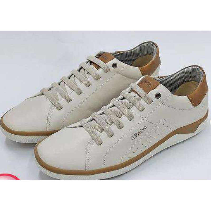 SAPATÊNIS MASCULINO EM COURO FERRACINI JEEP 1352B - Off white - Delabela