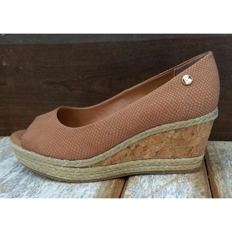 SAPATO ANABELA COURO NOBUCK BOTTERO 295506 - Caramelo - Delabela