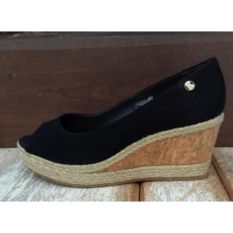 SAPATO ANABELA COURO NOBUCK BOTTERO 295506 - Preto - Delabela