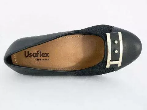 SAPATO FEMININO SLIM PARA JOANETES USAFLEX AB6504 - Preto