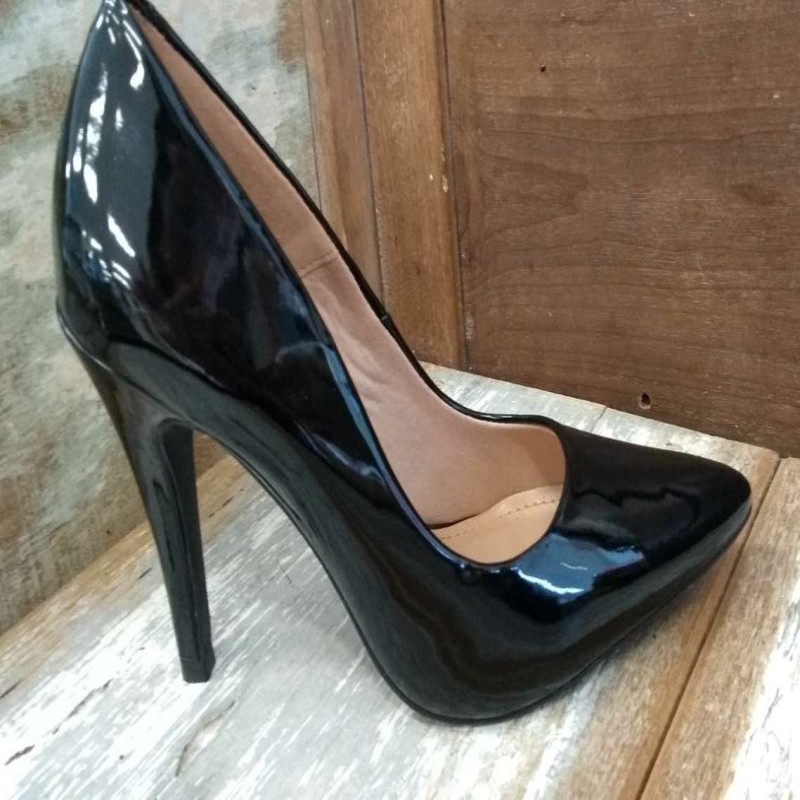 sapato preto feminino verniz