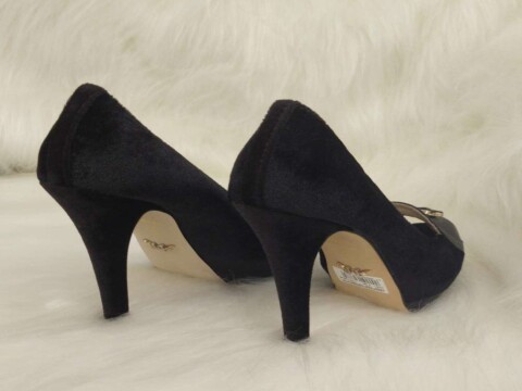 SAPATO MEIA PATA VELUDO MORENA ROSA 424339 - Preto