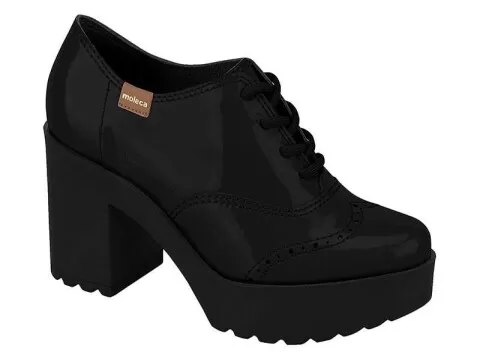 SAPATO OXFORD MOLECA 5647.107 - Preto verniz