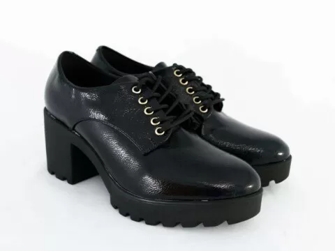 SAPATO OXFORD VERNIZ CRAQUELADO VIZZANO 1294.100 - Preto