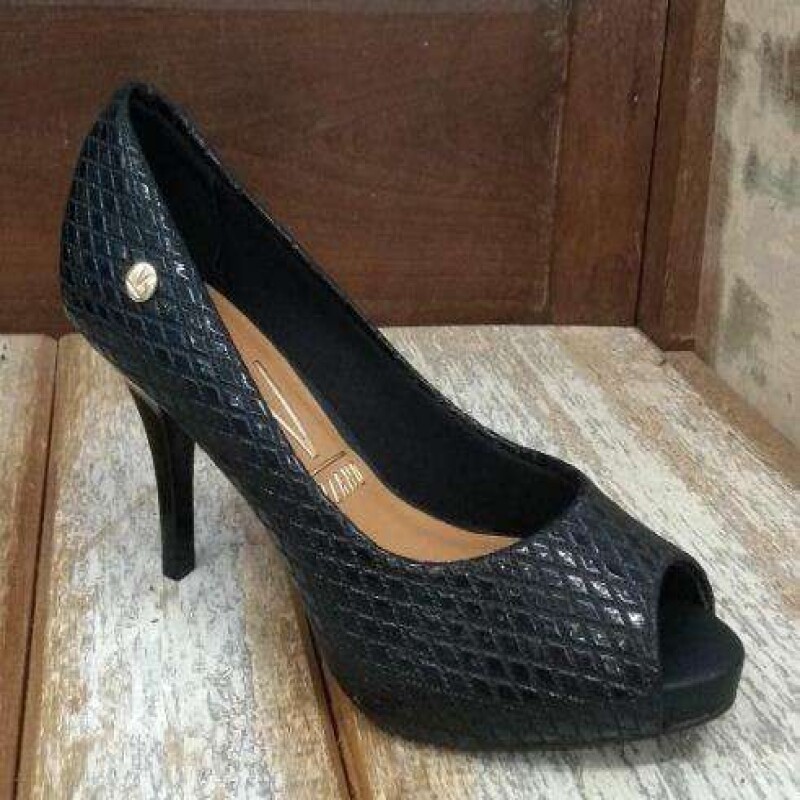 sapato peep toe vizzano preto