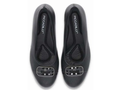 SAPATO SALTO MÉDIO COM FIVELA PICCADILLY 110135-2 - Preto