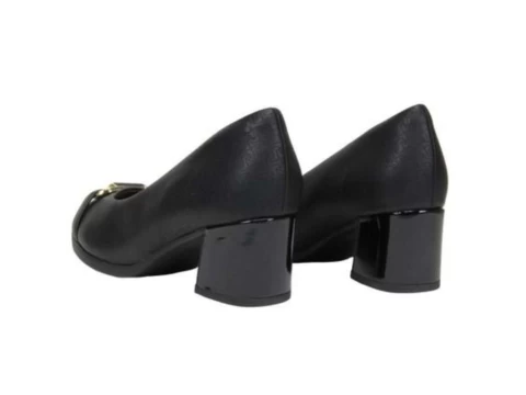 SAPATO SALTO MÉDIO COM FIVELA PICCADILLY 654008-5 - Preto