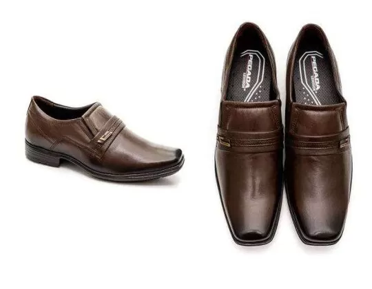 SAPATO SOCIAL PEGADA MASCULINO EM COURO 122319-02 - Marrom