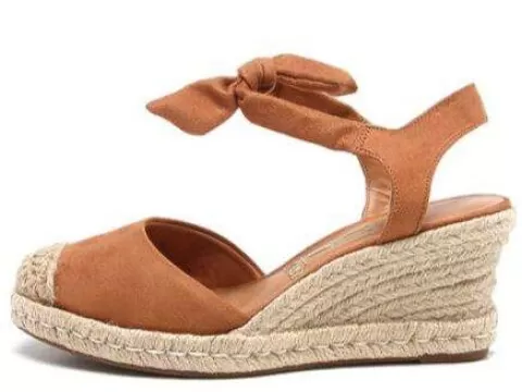 Sandalia Anabela Espadrille Amarrar Vizzano 1277.105 - Caramelo