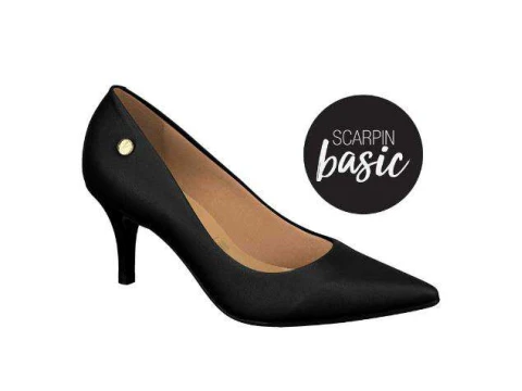 SCARPIN CAMURÇA SALTO MÉDIO VIZZANO 1325.100 - Preto