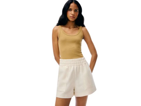 SHORTS BÁSICO FEMININO ALGODÃO HERING KHTE - Bege