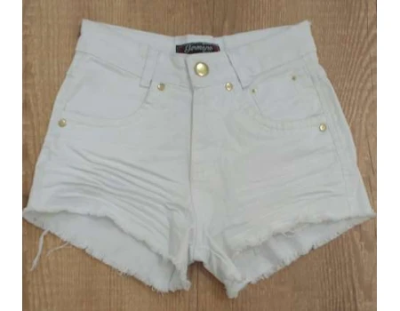 SHORTS BRANCO BARRA DESFIADA GERMANO JEANS - Branco