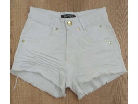 SHORTS BRANCO BARRA DESFIADA GERMANO JEANS - Branco