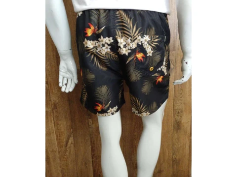 SHORTS DE PRAIA MASCULINO ESTAMPADO HERING KTL4 - Preto SHORTS DE PRAIA MASCULINO ESTAMPADO HERING KTL4 - Preto