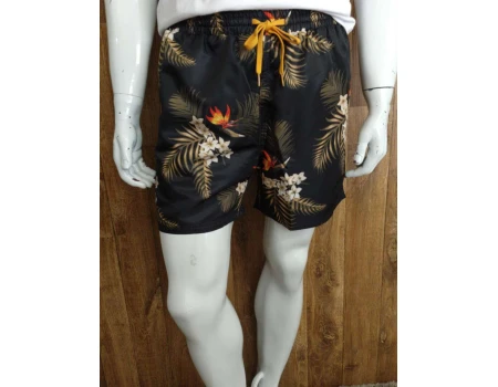 SHORTS DE PRAIA MASCULINO ESTAMPADO HERING KTL4 - Preto