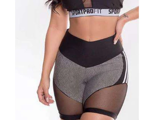 SHORTS DETALHE TULE SÓ LOLA - Preto