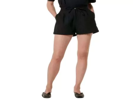 SHORTS FEMININO CLOCHARD EM FLAMÊ HERING HBBC - Preto