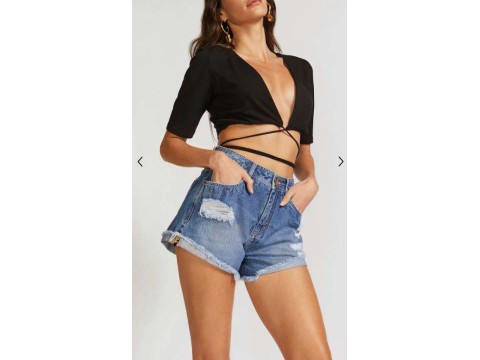 SHORTS JEANS BARRA DESFIADA MORENA ROSA 05522 - Jeans