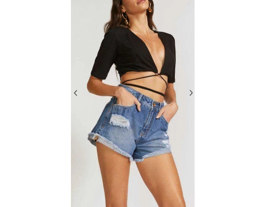 SHORTS JEANS BARRA DESFIADA MORENA ROSA 05522 - Jeans