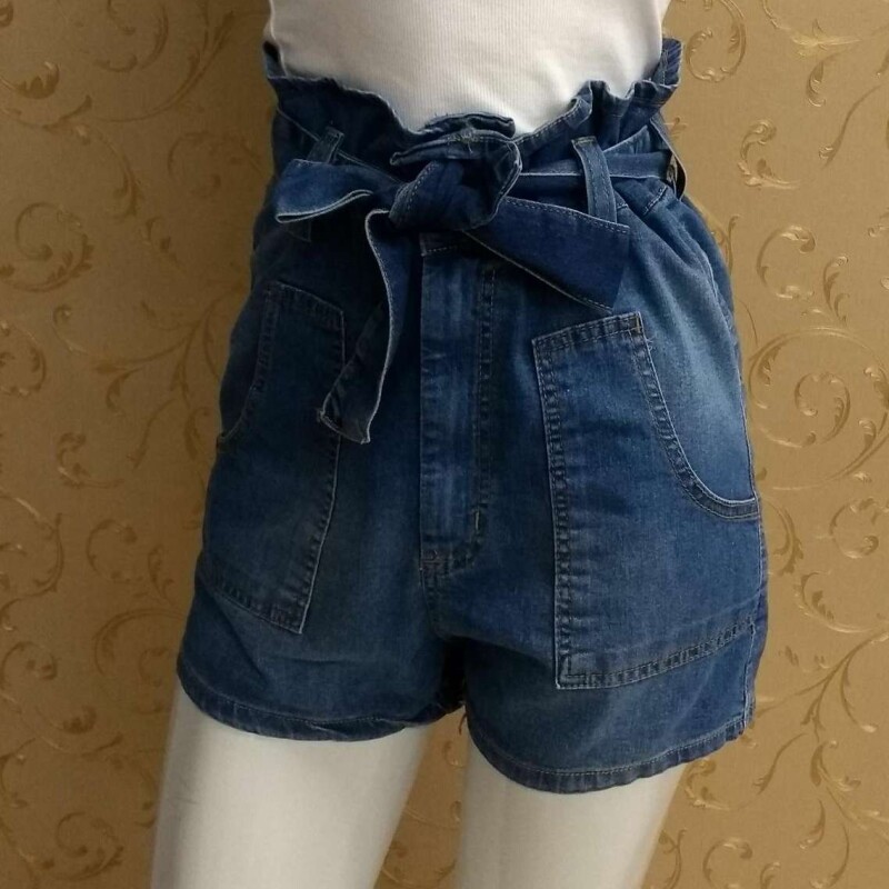 shorts jeans cintura alta infantil