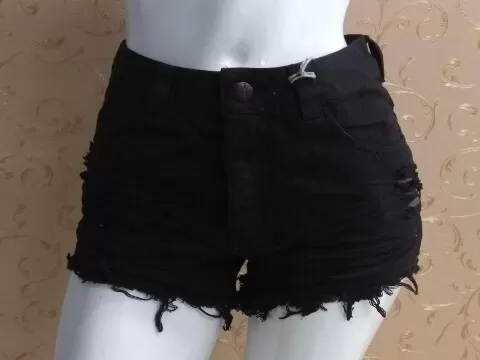 SHORTS JEANS HOT PANT LADY ROCK 9230A - Preto