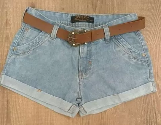 SHORTS JEANS JOY POP COM CINTO GOONDY - Azul claro