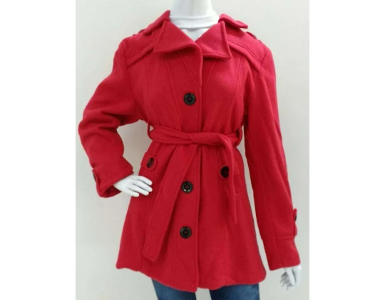 SOBRETUDO COM CINTO LEONA CHIC - Vermelho