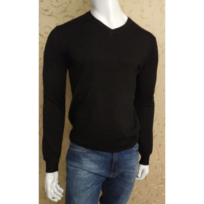 sueter preto masculino gola v