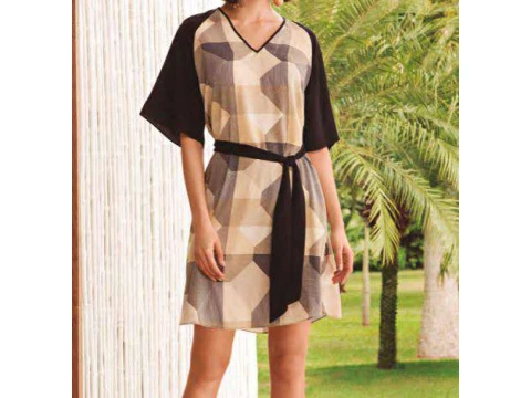 T-SHIRT DRESS COM FAIXA MARIA VALENTINA 105840 - Bege T-SHIRT DRESS COM FAIXA MARIA VALENTINA 105840 - Bege