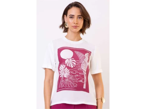 T-SHIRT MALHA COMPOSÊ SEIKI 631568 - Off white